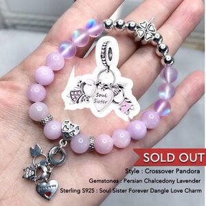J-GEMS PERSIAN CHALCEDONY CROSSOVER PANDORA STYLE Bracelet (1pcs) : Soul Sister